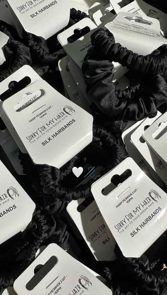 Шовкові резинки&nbsp;набір з 2 шт чорні SCRUNCHIE-SET-BLACK фото