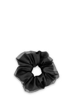 Шовкова резинка з декором із фатину чорна SCRUNCHIE-TULLE-BLACK фото