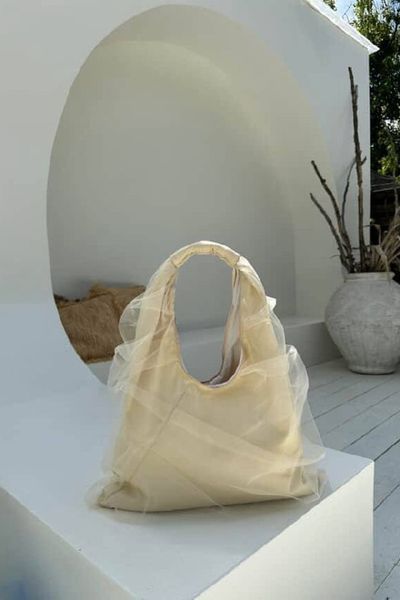 Сумка з фатином SORRY FOR MY HAIR COSMETICS молочна TULLE-BAG-MILK фото